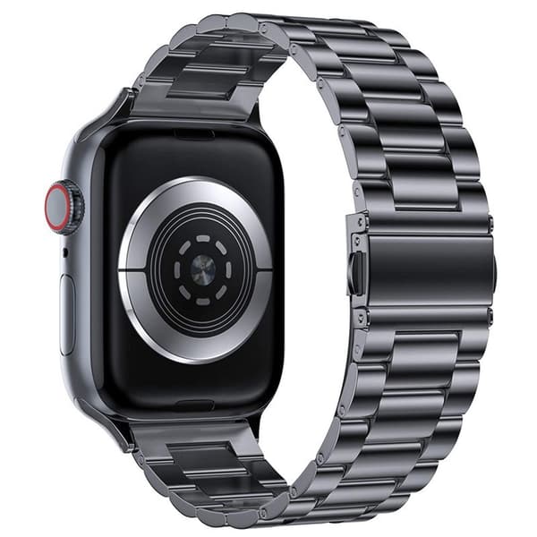 Apple Watch-rem, rustfrit stål, Apple Watch-erstatningsrem, længdejustering (sort) (38/40/41MM)