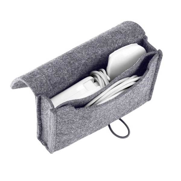 Bærbar filtpose oppbevaringsveske for mus, mobiltelefon, kabler, bærbar harddisk, powerbank osv.
