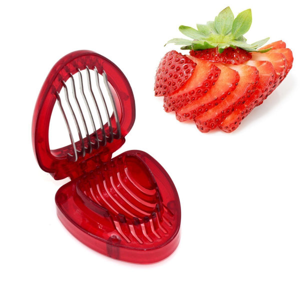 Jordbærskiver - Kjøkkenkutter Gadget - Kjøkkenverktøy - Mini Slicer Cut - Rustfritt Stålblad