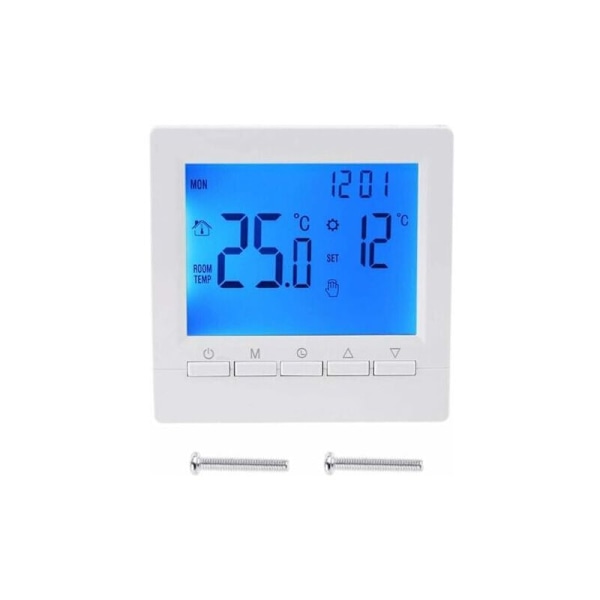 Smart Väggtermostat med LCD-display för Golvvärme - Blå Bakgrundsbelysning