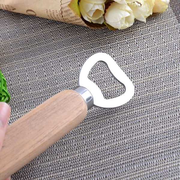 Flasköppnare i trä med metallhuvud, 2-pack