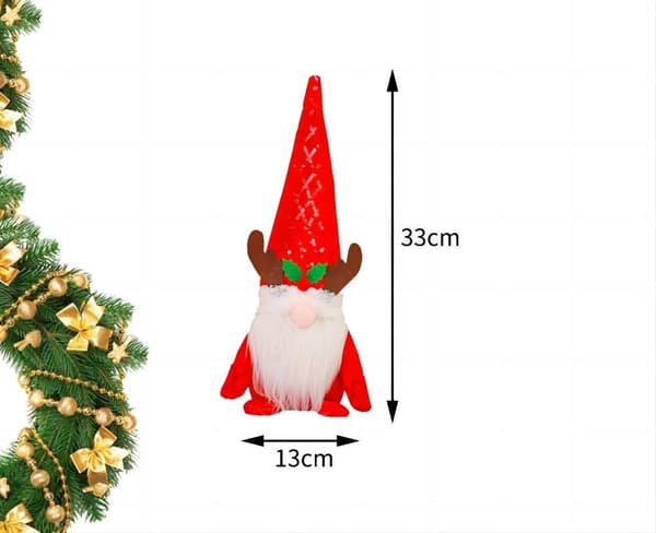 1 Pakke Sequin Jule Nisse Plys Elvedukke Julepynt