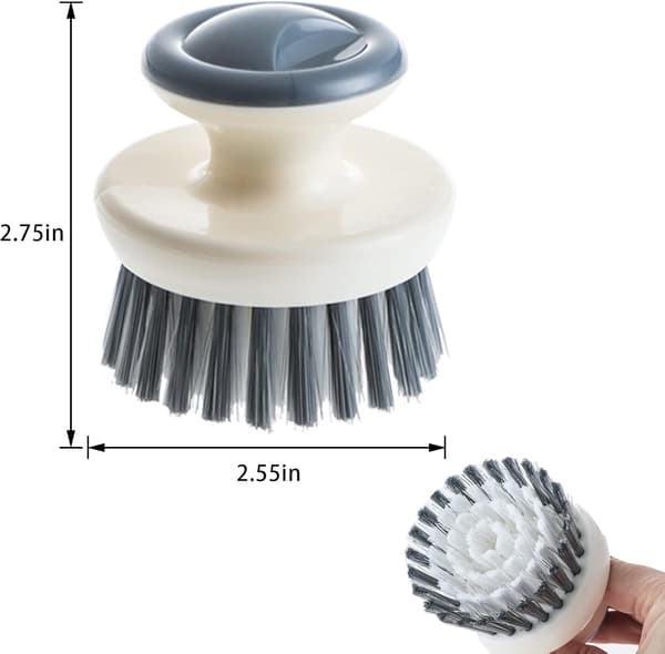 2-pack diskborste, köksskrubb för rengöring av skål, diskho, kastrull, panna och grönsaker (grå)