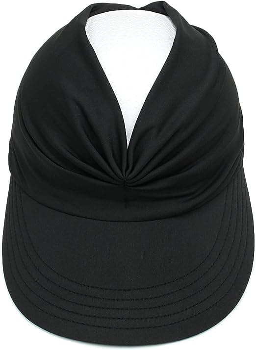 Dame Solhat Bred Skygge Sommer UV Beskyttelse Solhat Foldbar Hestehale Strandhat (Sort)