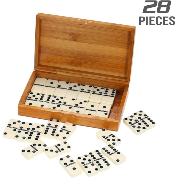 （2,5*4,8cm）Dubbel sex Domino Set Underhållning Resespel Leksak Svarta prickar Domino
