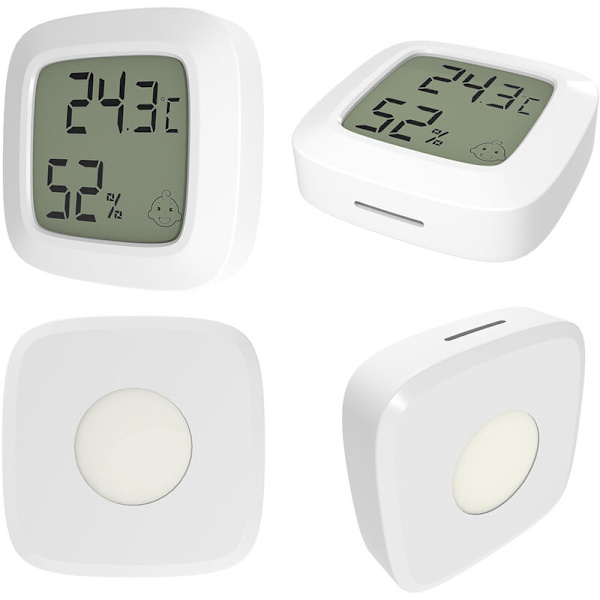 Mini termohygrometer til indendørs babyværelse med magnetisk sug
