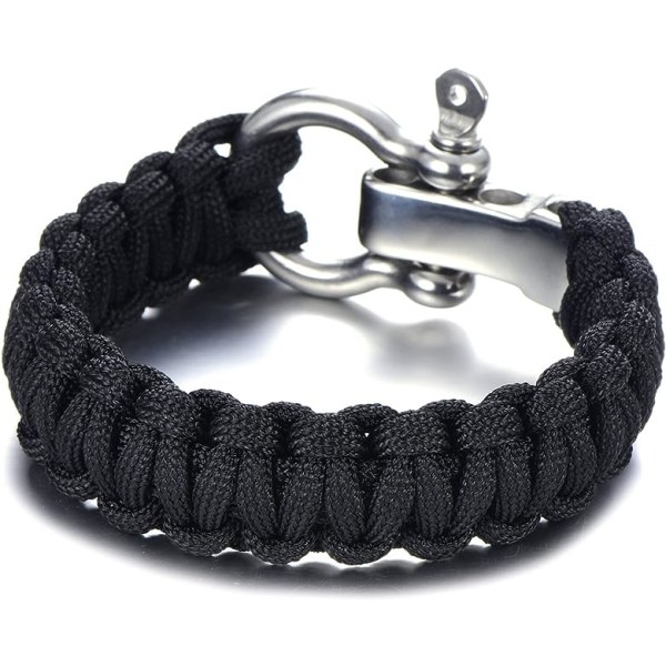 Paracord Armbånd til Mænd i Rustfrit Stål - Flettet Outdoor Armbånd