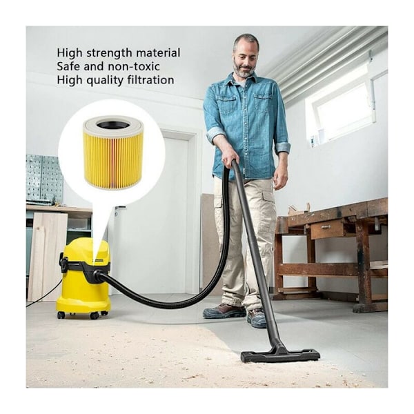 2 kpl Suodatinpatruuna Kärcher WD3/WD2 -imureille, Suodatinpatruunatarvike imureille WD 2200, WD 2250, WD 3300 m, WD 3500 p, A 2003, A 2004, A 2