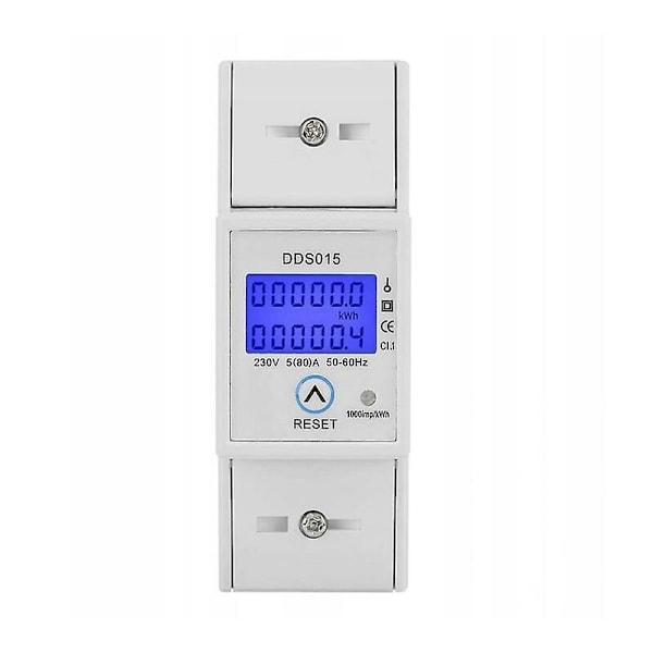 Enkeltfaset elmåler 5-80 A 230V 50Hz digital elektrisk energitæller