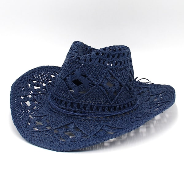 Hørhat med flettet denim til mænd og kvinder - Sommerstrandhat med solbeskyttelse, justerbar