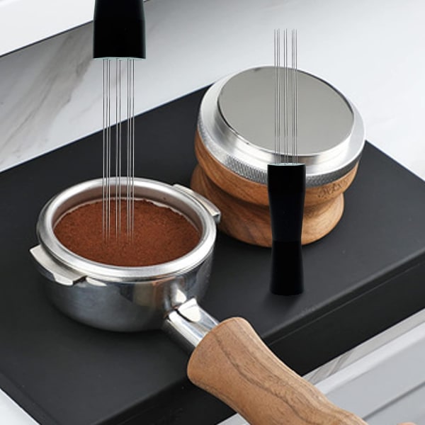 Sort - Kaffeomrører Nåledispenser Malet Kaffe Omrøringsværktøj Rustfrit Stål Espresso Værktøjer Kaffemaskine Tilbehør til Espresso Dispensering