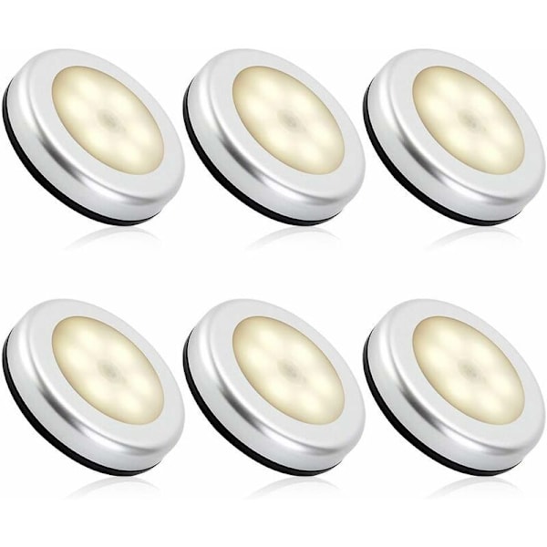 Indendørs bevægelsessensor natlampe, LED LED Bevægelsesdetektor Batteri til trapper, LED Belysning Skab Gang Børns Auto ON / OFF (6