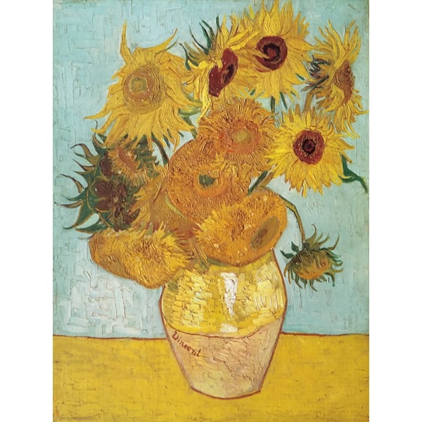 Diamantmaleri Solsikke af Van Gogh Blomst Diamantmaleri Sæt til Voksne DIY Diamantkunst til Stue og Hjemmeindretning 30cm×40cm