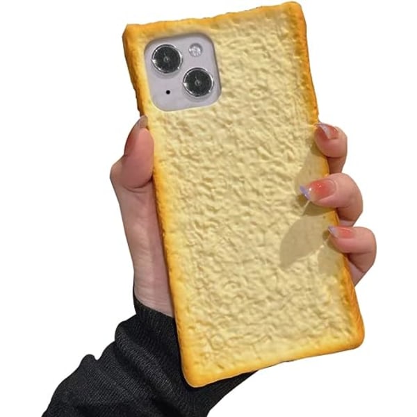 Sødt telefoncover, kompatibel med iPhone 12 Pro, sjovt analog toast breakfast four corners cover, stødsikker silikone
