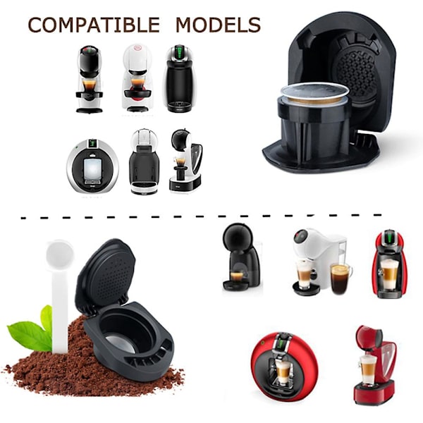 Genanvendelig kapsel adapter til Dolce Gusto kaffemaskiner