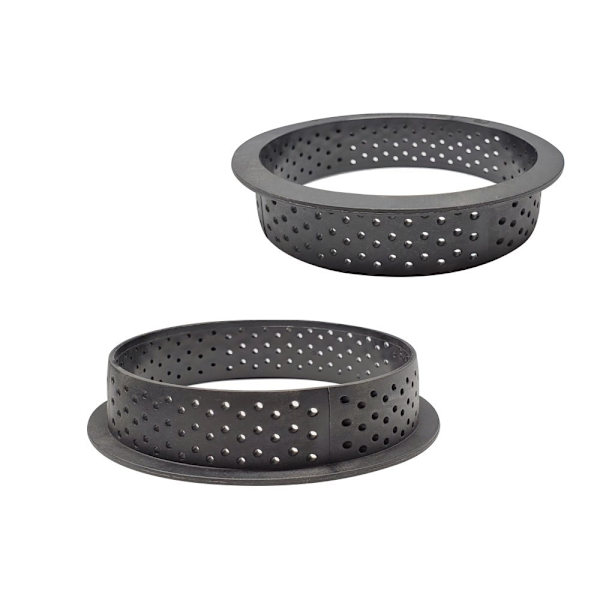 8 stk. kageform, runde bageforme perforerede ringe, non-stick konditorring til kagedekoration