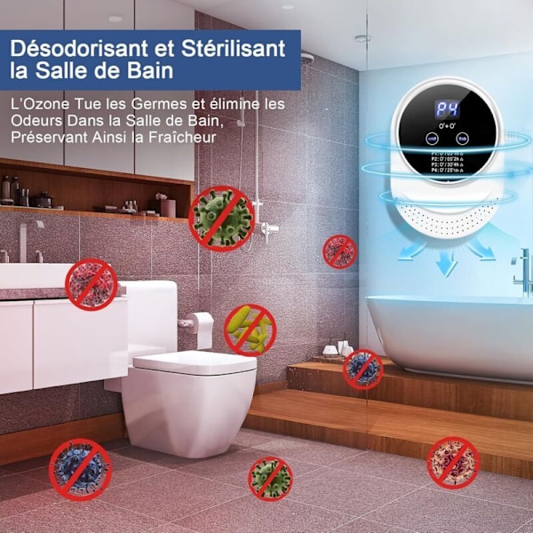 Otsonigeneraattori Ilmanpuhdistin, Negatiivisten ionien generaattori, Hajunpoistaja, Ilmanionisaattori makuuhuoneeseen, kylpyhuoneeseen, keittiöön, lemmikeille, formaldehydille, hajuille, autoon