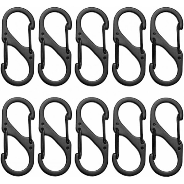 Suppets, lille karabinhage, 30 mini karabinhage stykker, S karabin, dobbelt-fjeder nøglering clips s form carabinum i aluminium aluminium dør vand