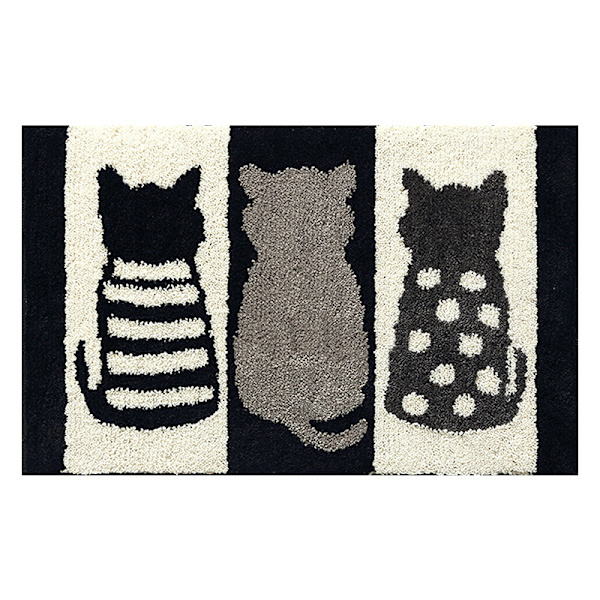 Badrumsmatta Absorberande badrumsgolvmatta svart och vit katt 40*60cm