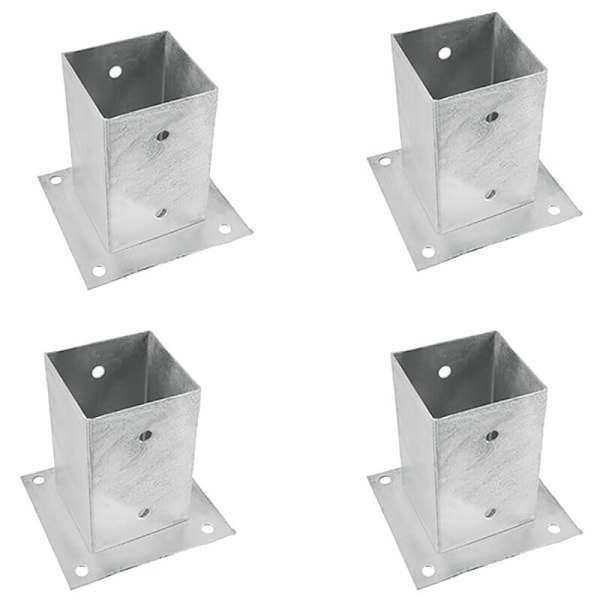 Stolpefester 4 stk Galvanisert Metall 101 mm
