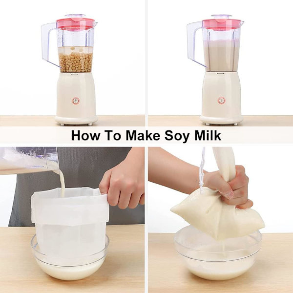 Vegetabilisk mjölk påse, filterpåse, vegetabilisk mjölkfilter, silpåse, matfilter, fruktfilter, filterduk, tygpåse, nätpåse, tygfilter, Ny