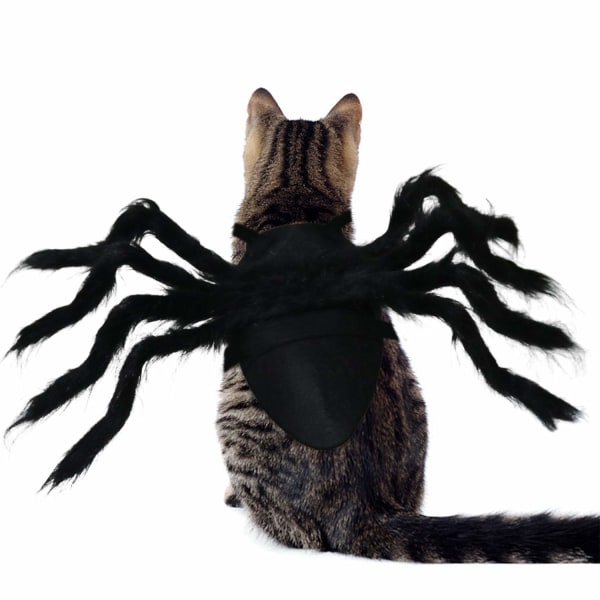 L Pet Edderkop Kostume - Halloween Edderkop Kostume til Katte og Små til Mellemstore Hunde Halloween Fest Dekoration Cosplay Kæledyr Kostume(L