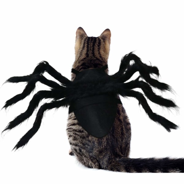 L Pet Spider Costume - Halloween Spider Costume för katter och små till medelstora hundar Halloween Party Dress Up Festival Dekoration Cosplay Pet Costume(L