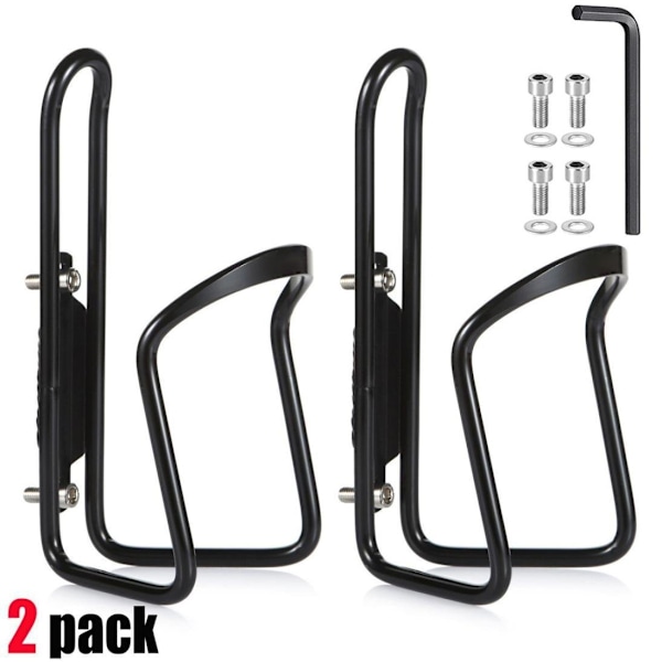 Vattenflaskehållare, Basic MTB Cykel Aluminium Lätt Vattenflaskehållare Hållare Fästen (2-pack - Borrade hål krävs)