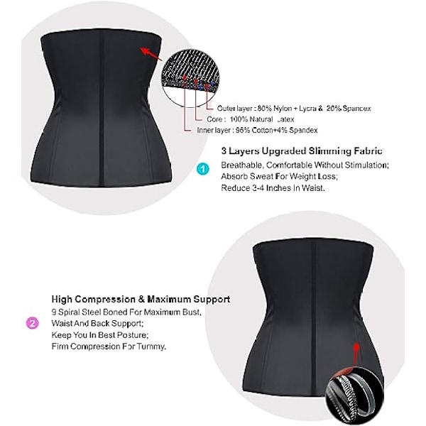 Slankende belte for kvinner M Latex belte Gymnastikk trening