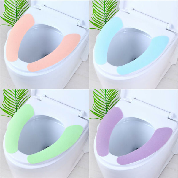 4 paria lämmitettyjä WC-istuimen pehmusteita kylpyhuoneisiin, hellävaraiset ja kannettavat WC-istuimen pehmusteet, pestävät ja uudelleenkäytettävät WC-istuimen pehmusteet, 4 väriä