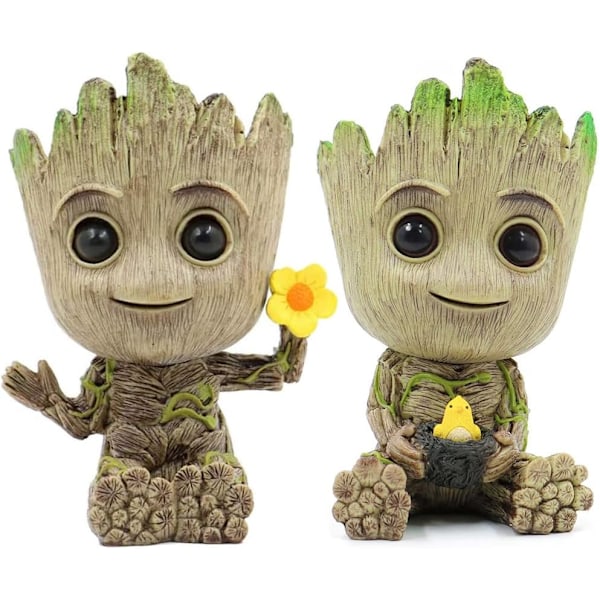 Set med 2 Guardians of the Galaxy blomkrukor med dräneringshål, flerfärgad, 8 x 8 x 15 cm