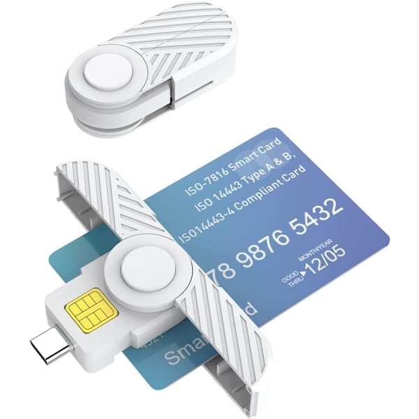 CAC Typ C-läsare, DOD Military USB C Common Access CAC-kortläsare, USB Smartfold Typ C Smart Card Reader PIV CAC-läsare kompatibel med Windows,