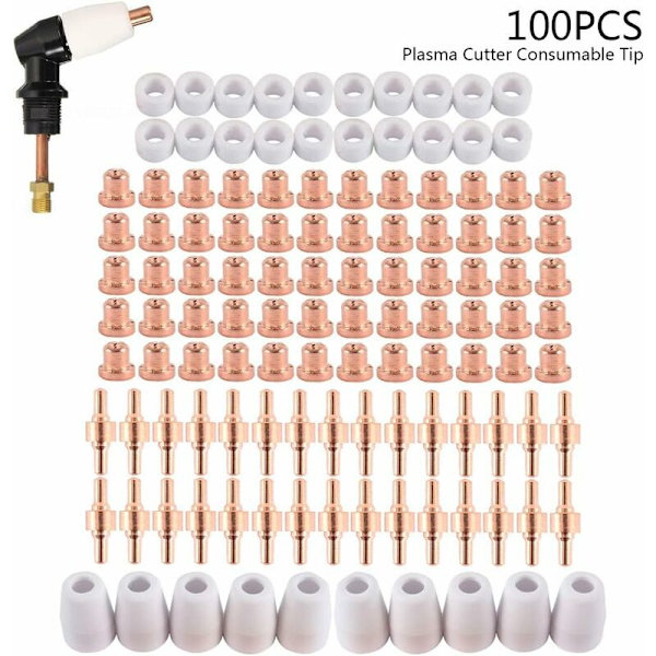100 kpl plasma kärki suutin elektrodi, plasma leikkaus elektrodi kärki suutin, ilma plasma leikkaus kulutustarvikkeet, plasma leikkuri LG-40 PT-31 CUT40 CUT50, T-A