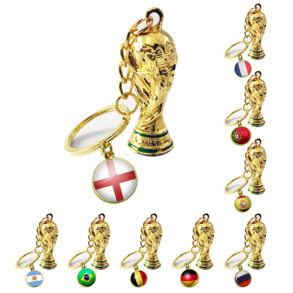 1Pcs Qatar World Cup football trophy keychain backpack accessory birthday gift football fan souvenir(France)