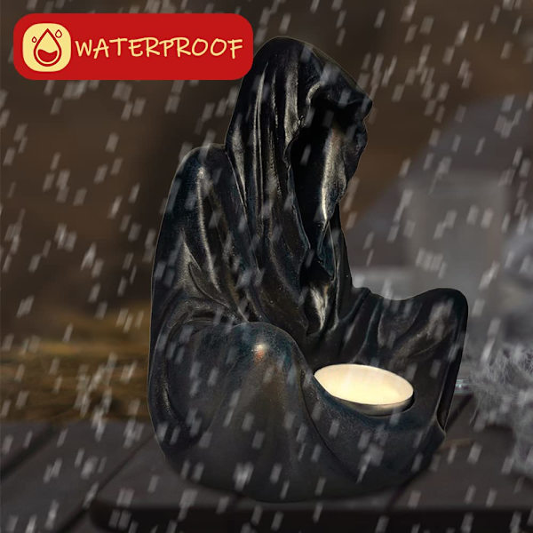 Lysestake Grim Reaper gotisk dekorasjon skulptur kunstverk harpiksdekorasjon