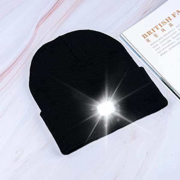 Mössa med LED-lampa USB - Svart Svart