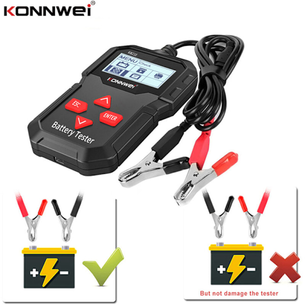 Konnwei KW210 12V Flerspråkig Auto Batteritestare Konnwei