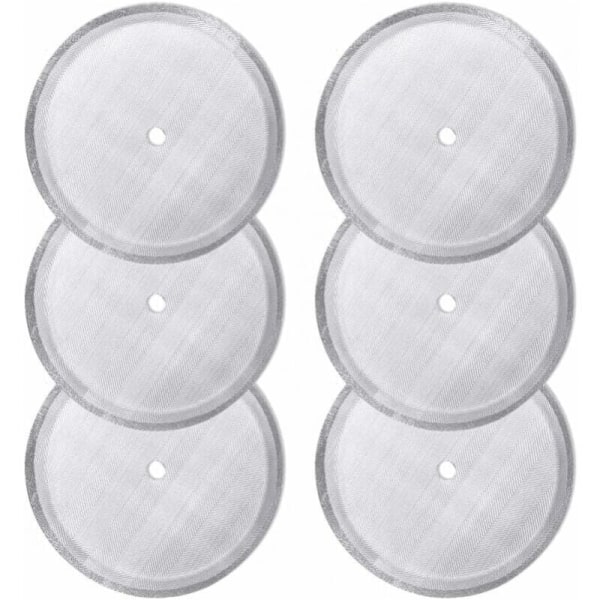 6 stycken filter med extra sil för presskanna, återanvändbara filter i rostfritt stål för franska presskaffebryggare 800 ml (10,3 cm)