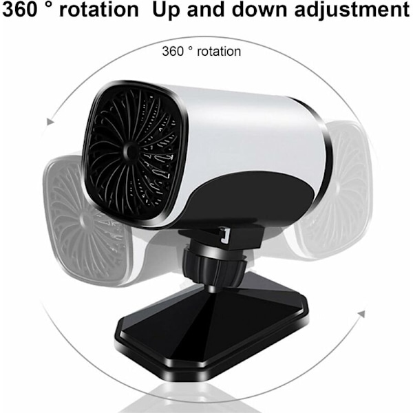12V Mini värmefläkt, blåsande energibesparande radiator, USB Elektrisk roterande aerokonvektorfläkt, med 360 graders roterande stöd för Ekonomisk Tystnad