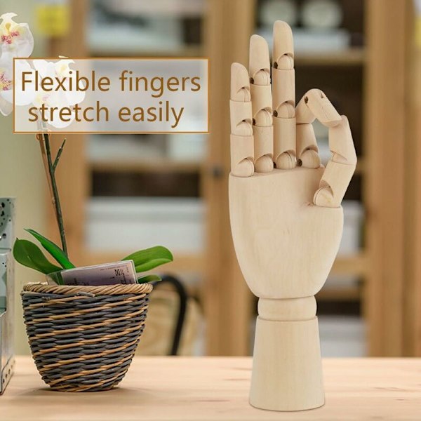 Trähandmodell handskulptur trädocka kvinnor kvinnor ledad ledad modell (10 tum på höger hand)