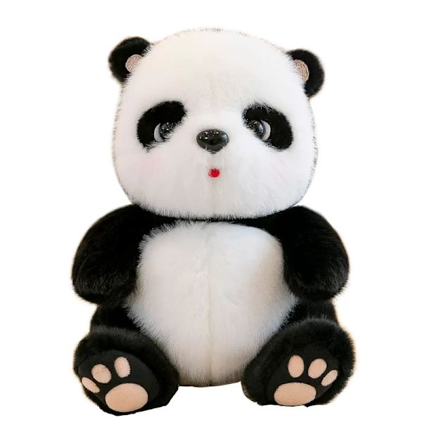 Baby dukke sidder model 45cm imiterer den søde panda dukke