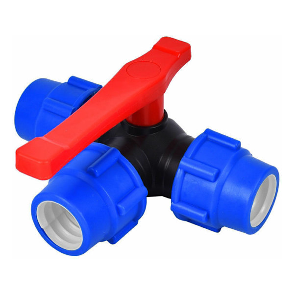 Lukke kugleventil, 32mm Hurtigkobling Trevejs kugleventil PVC PE Slange Hurtigkobling T-forbindelse (Størrelse: 32mm)