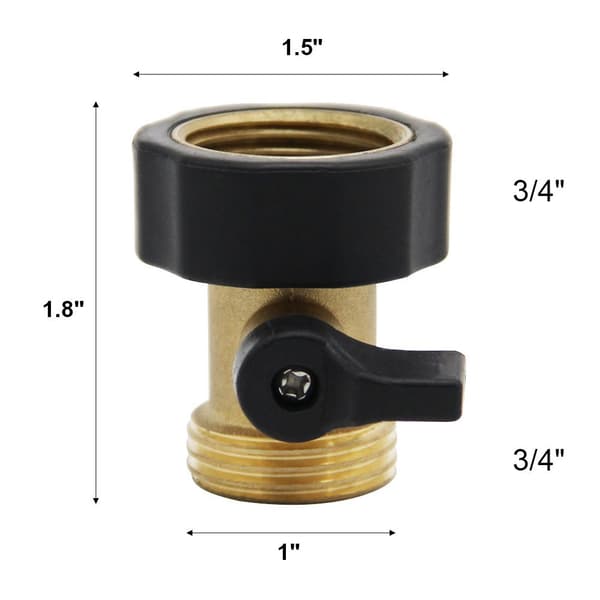 Heavy Duty Messing Stop Valve Hageslange Koblingssett med 2