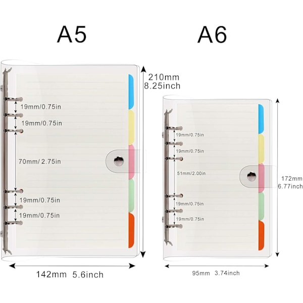A5 Ringbind 6 Runde Ringe Klar