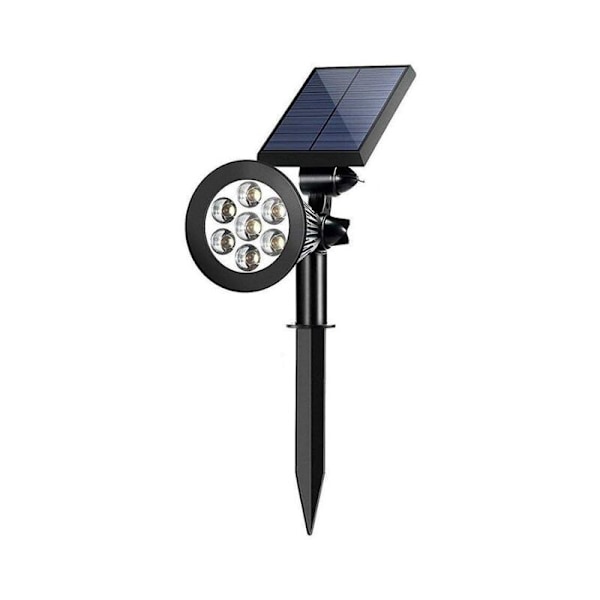 Vanntett utendørs solcelle spot - 7 hvite LED