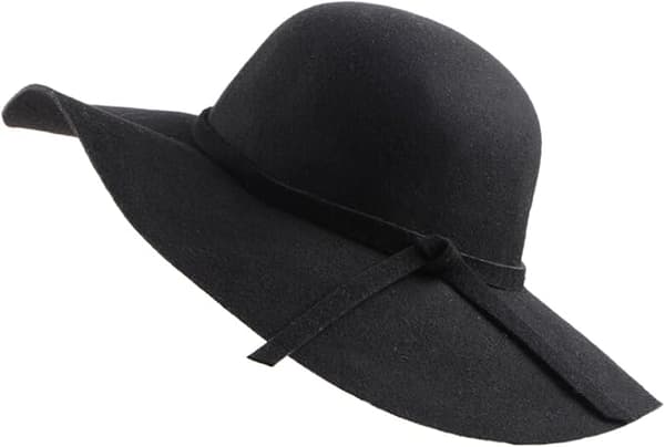 Kvinner Jenter Ull Filthatt Bred Bremskål Hat Stilig Floppy Cloche