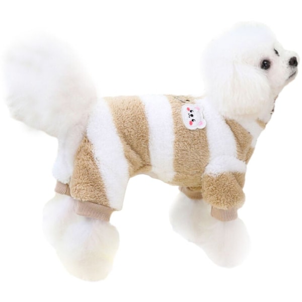 Små hundepyjamas, vinterhundetrøje med snorring, kæledyrstøj til kæledyr, sødt hundetøj (brun)