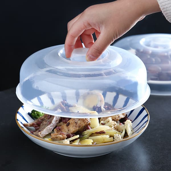 3 st 14 cm transparenta mikrovågsugnsplattor - Klockformad tallrikslock
