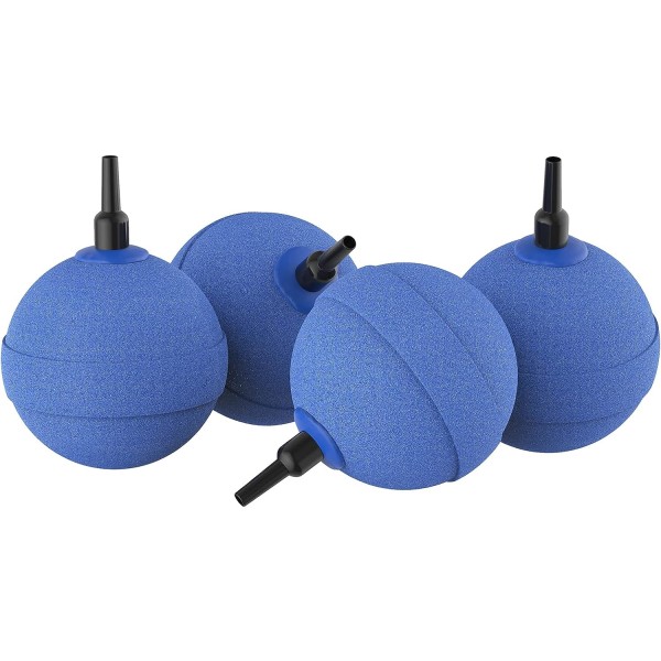 4-pakks akvarieluftesteinbobler 5 cm kuleformet bobleutløsing T