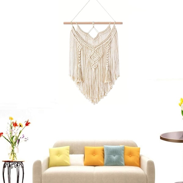 Macrame väggbonad, heminredning Macrame väggbonad väv handvävda väggmattor inomhus utomhus dekoration bohemiskt bröllop vardagsrum sovrum (W